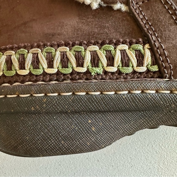 UGG Cove Brown Leather Winter Ankle Boots Womens Wraparound Lace - Picture 3 of 12